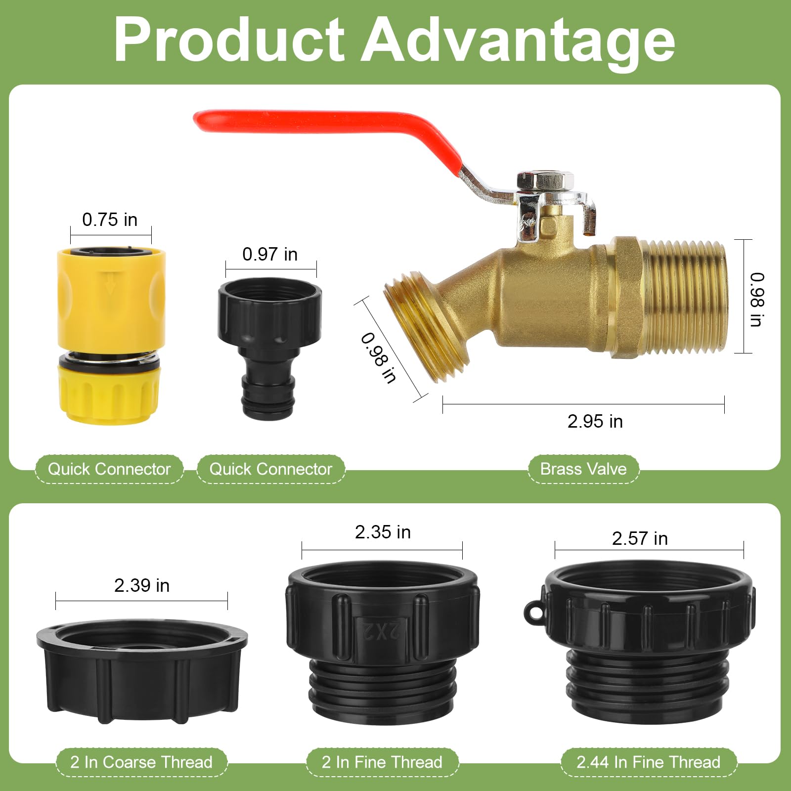 SUKABU 2-inch fine-thread adapter fits standard containers securely