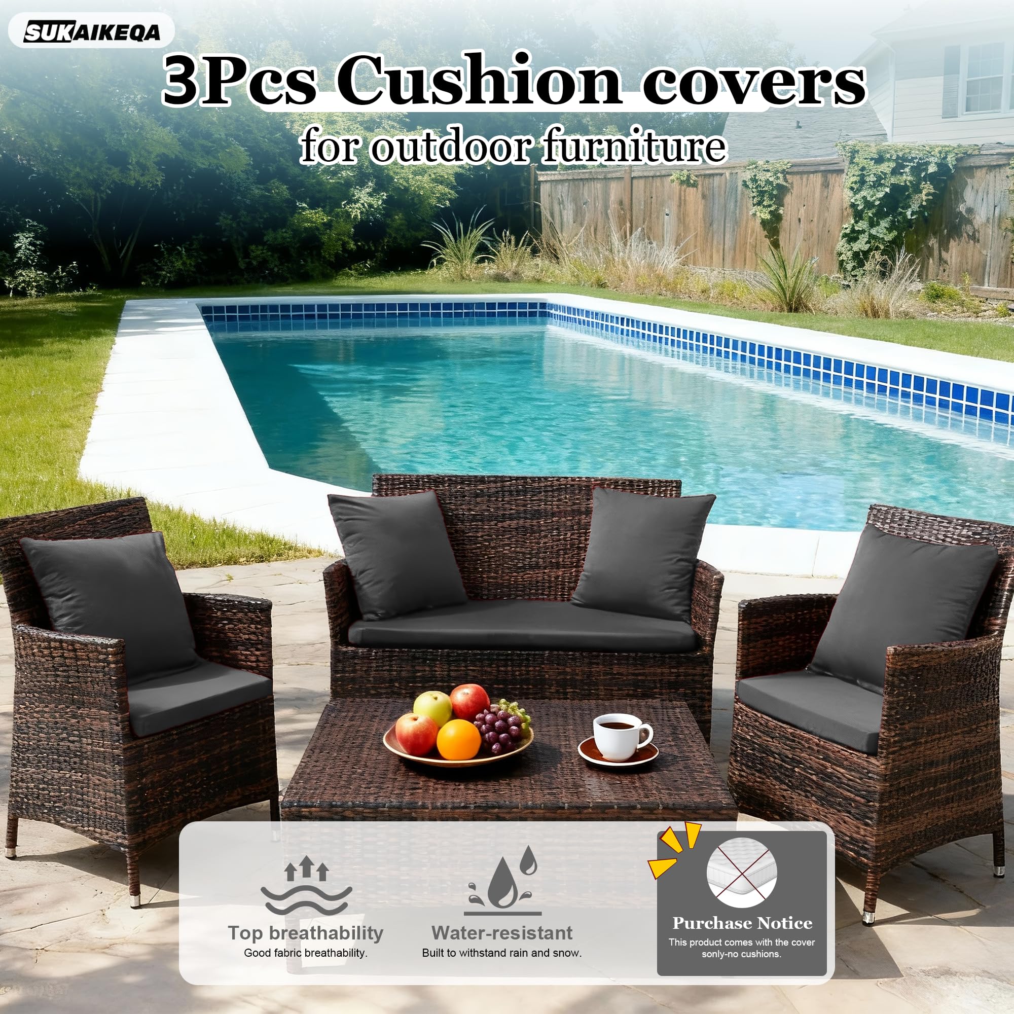 SUKAIKEQA elastic-fit cushion cover stays securely in place during use
