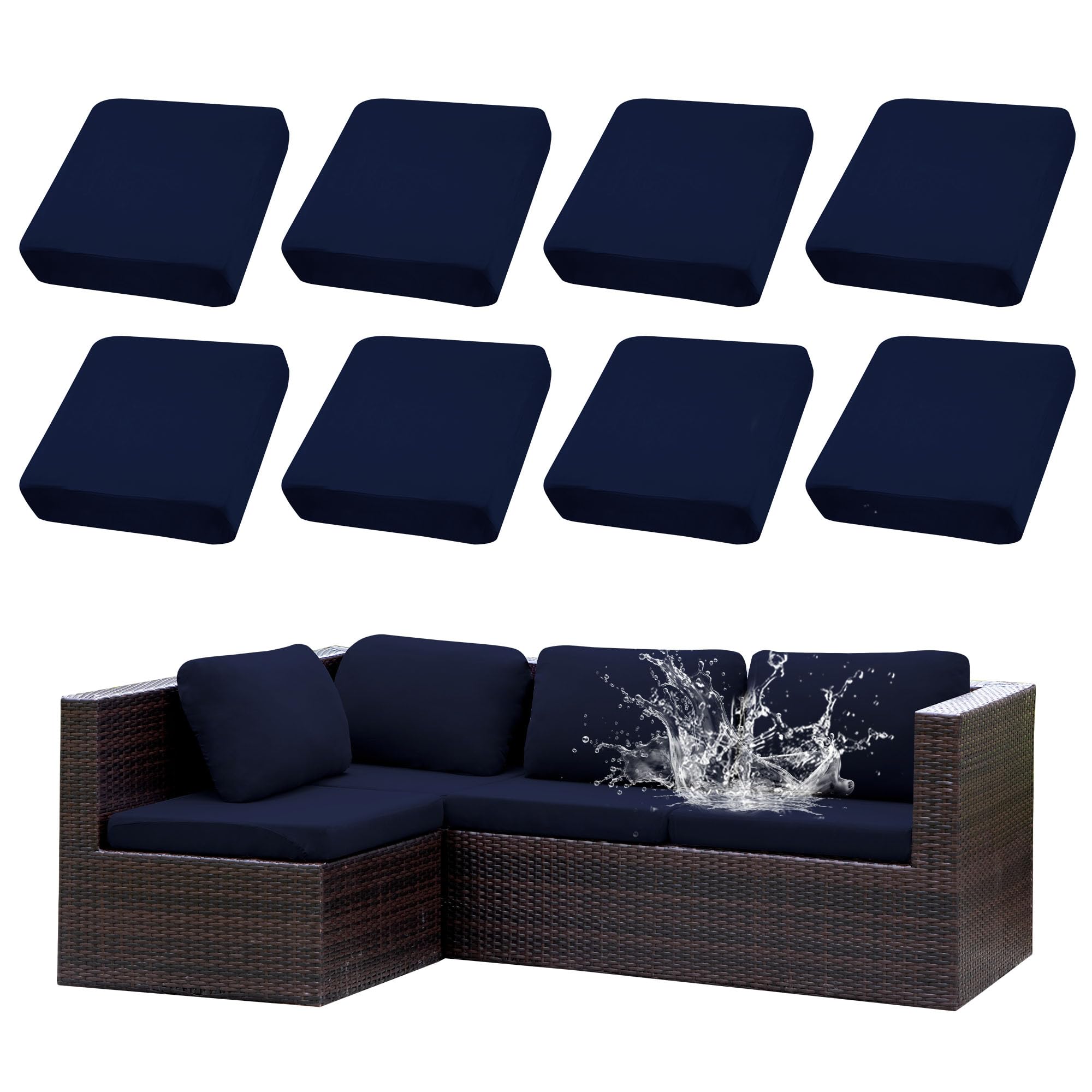 Sukaikeqa outdoor cushion covers set on a sofa for refreshed patio style and protection.