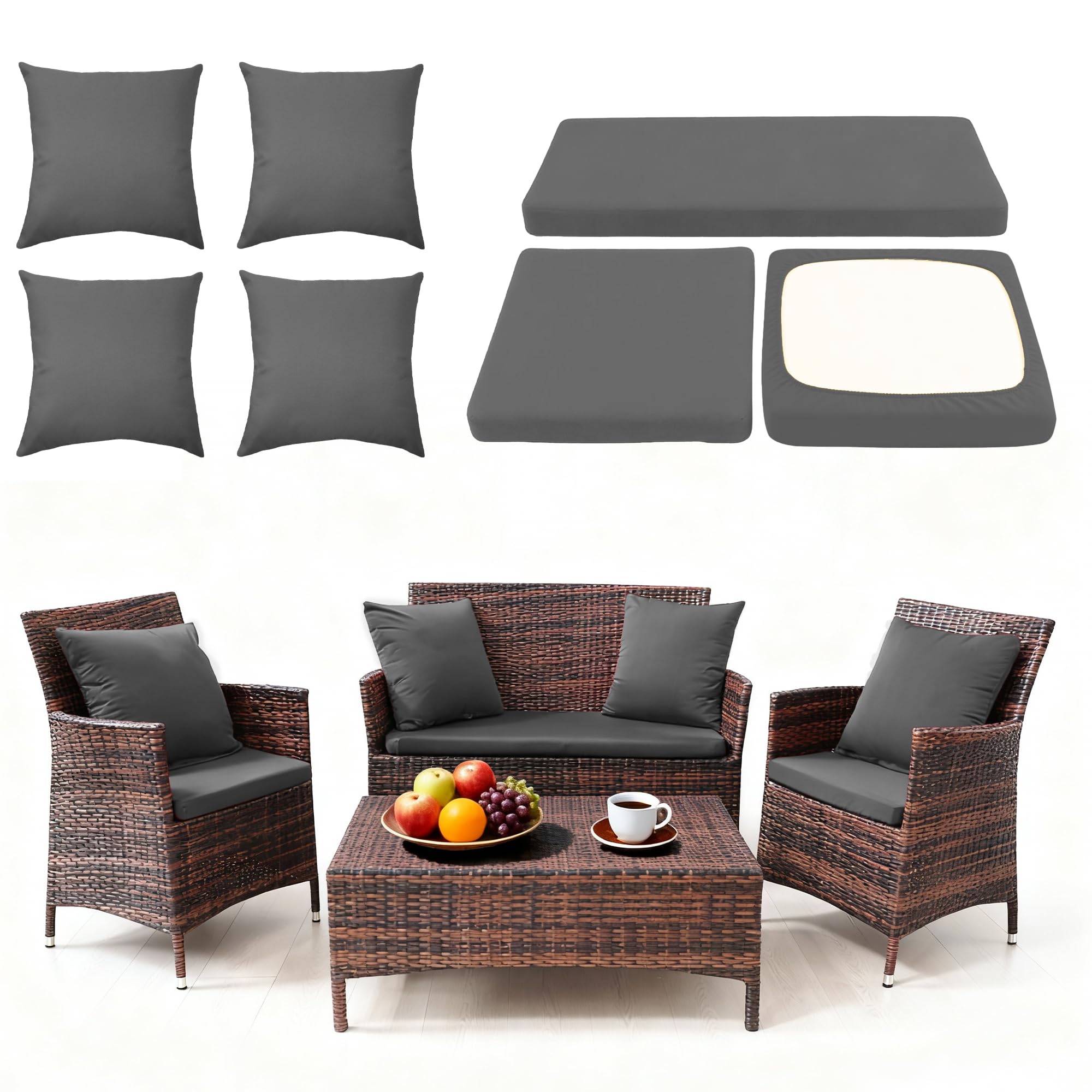SUKAIKEQA waterproof cushion cover for outdoor sofa protects cushions from rain and sun