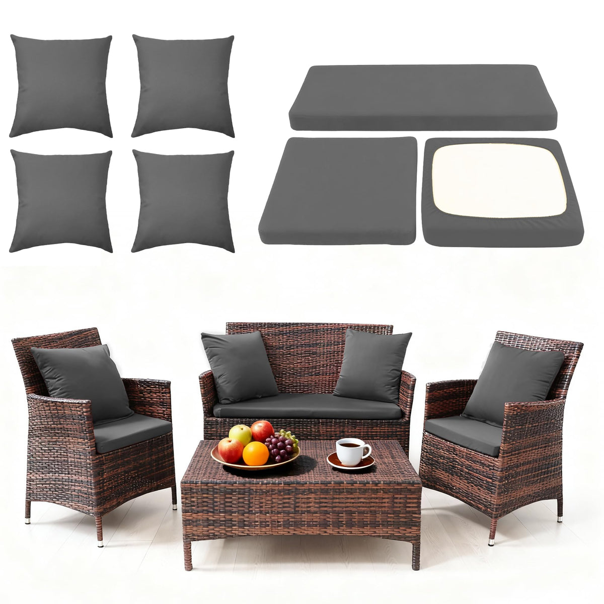 SUKAIKEQA waterproof cushion cover for outdoor sofa protects cushions from rain and sun