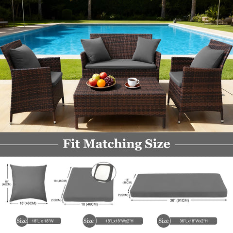 SUKAIKEQA waterproof cushion cover set for patio bench shields cushions in all weather