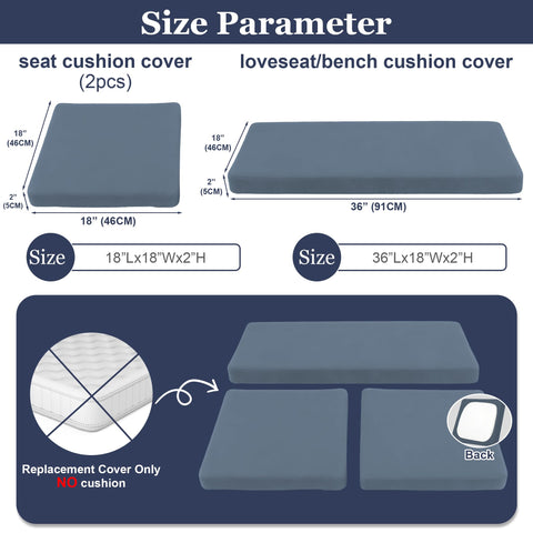 SUKAIKEQA elastic-fit cushion covers securely fitting wicker benches