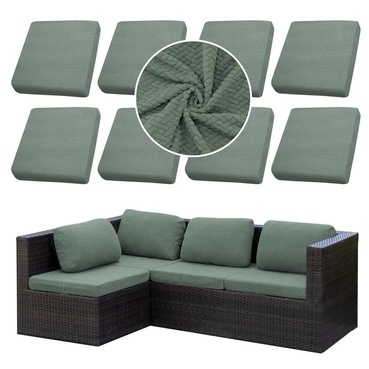 Sukaiqeqa outdoor cushion covers 8pc set refreshes patio furniture.