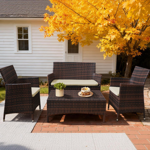 SUKAIKEQA cushion covers transform worn outdoor seating with vibrant look.