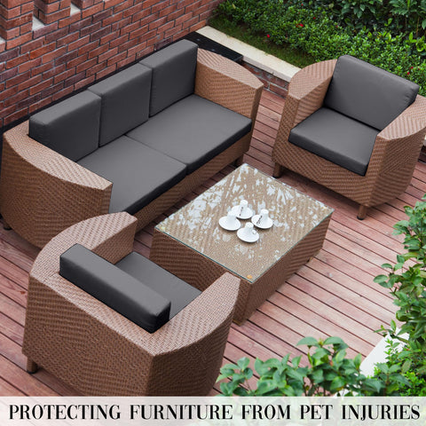 SUKAIKEQA seat and back cushion coverage for complete patio furniture makeover.