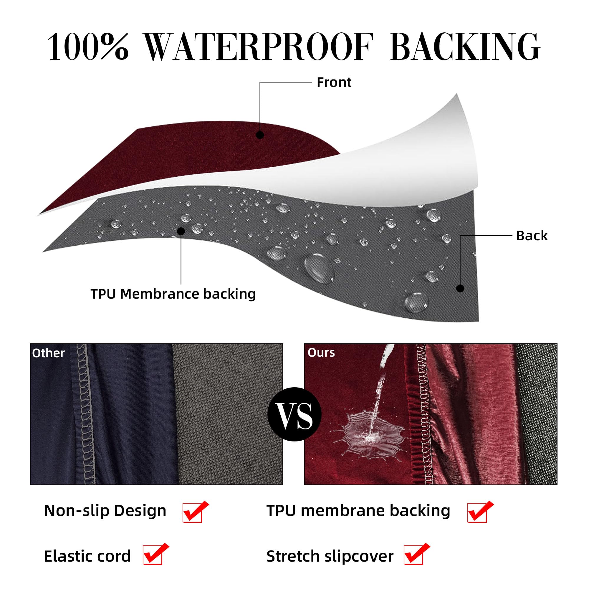 SUKAIKEQA waterproof outdoor cushions suited for rainy days and seasonal storage.