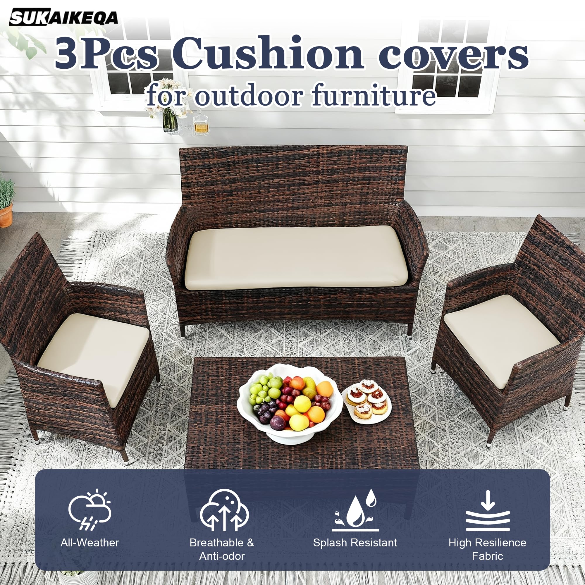 SUKAIKEQA waterproof shell dries cushions quickly after rain.