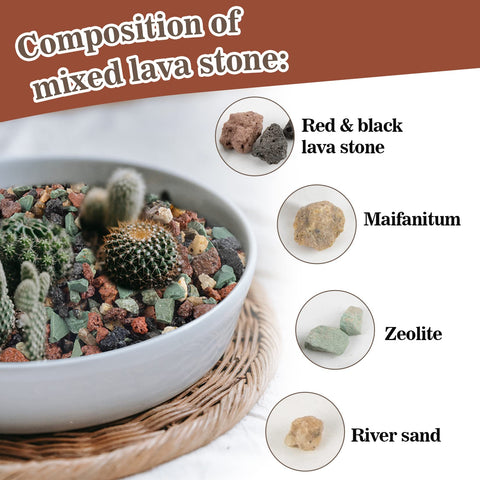 Sukh cactus soil amendment rocks enriching mineral content for growth.