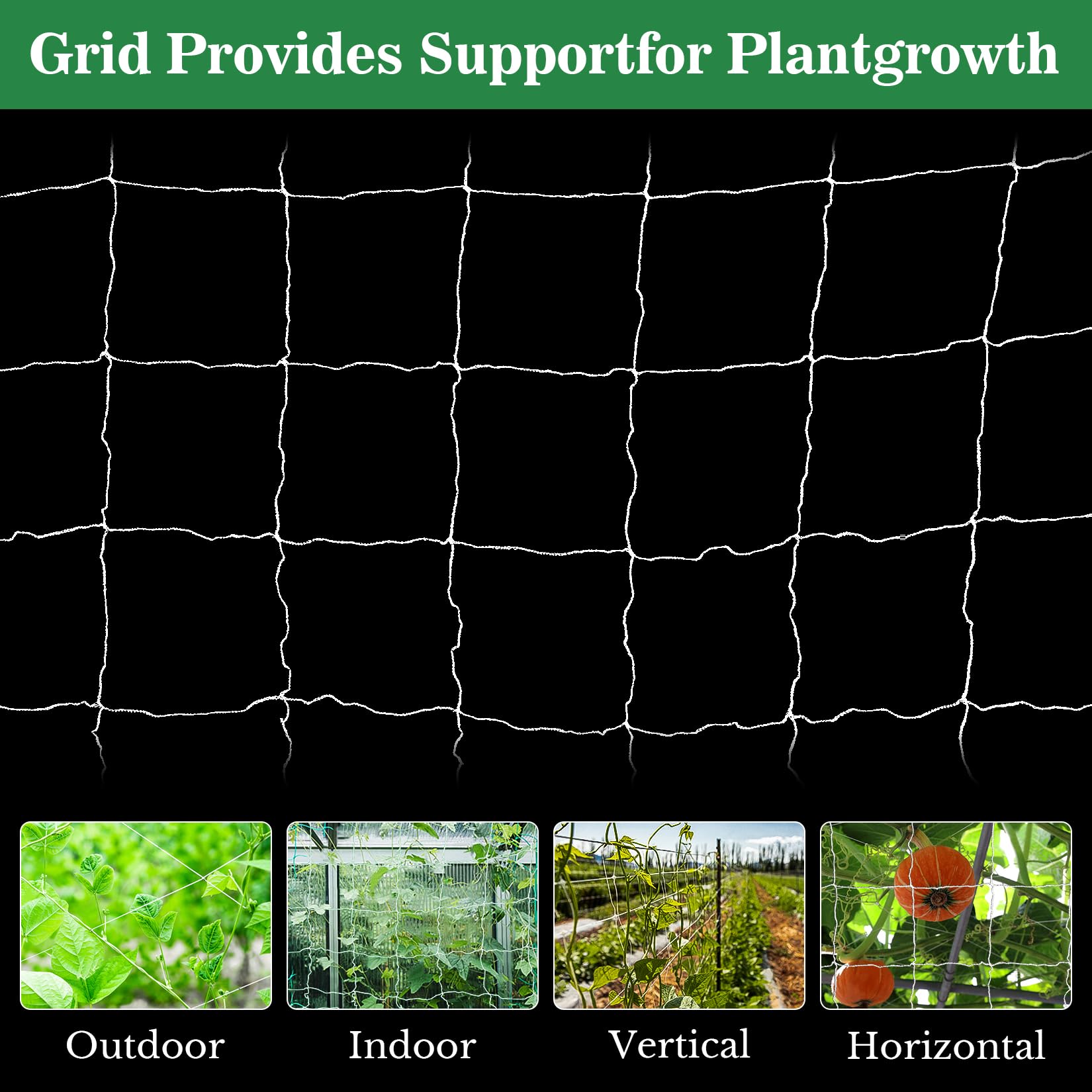 Sukh garden trellis netting supports horizontal or vertical setup