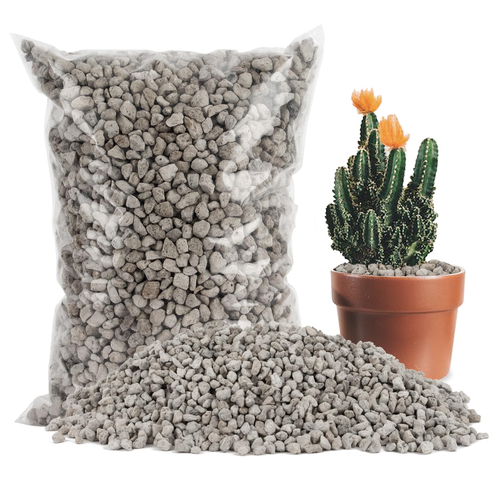 Sukh horticultural pumice stone bag enhances ready-to-use soil improvement.