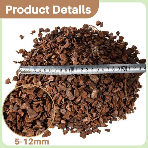 Sukh orchid bark in garden bed shows dry, ventilated mulch benefits