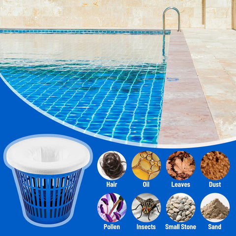 Sukh skimmer sock used in hot tubs and spas keeps baskets cleaner.