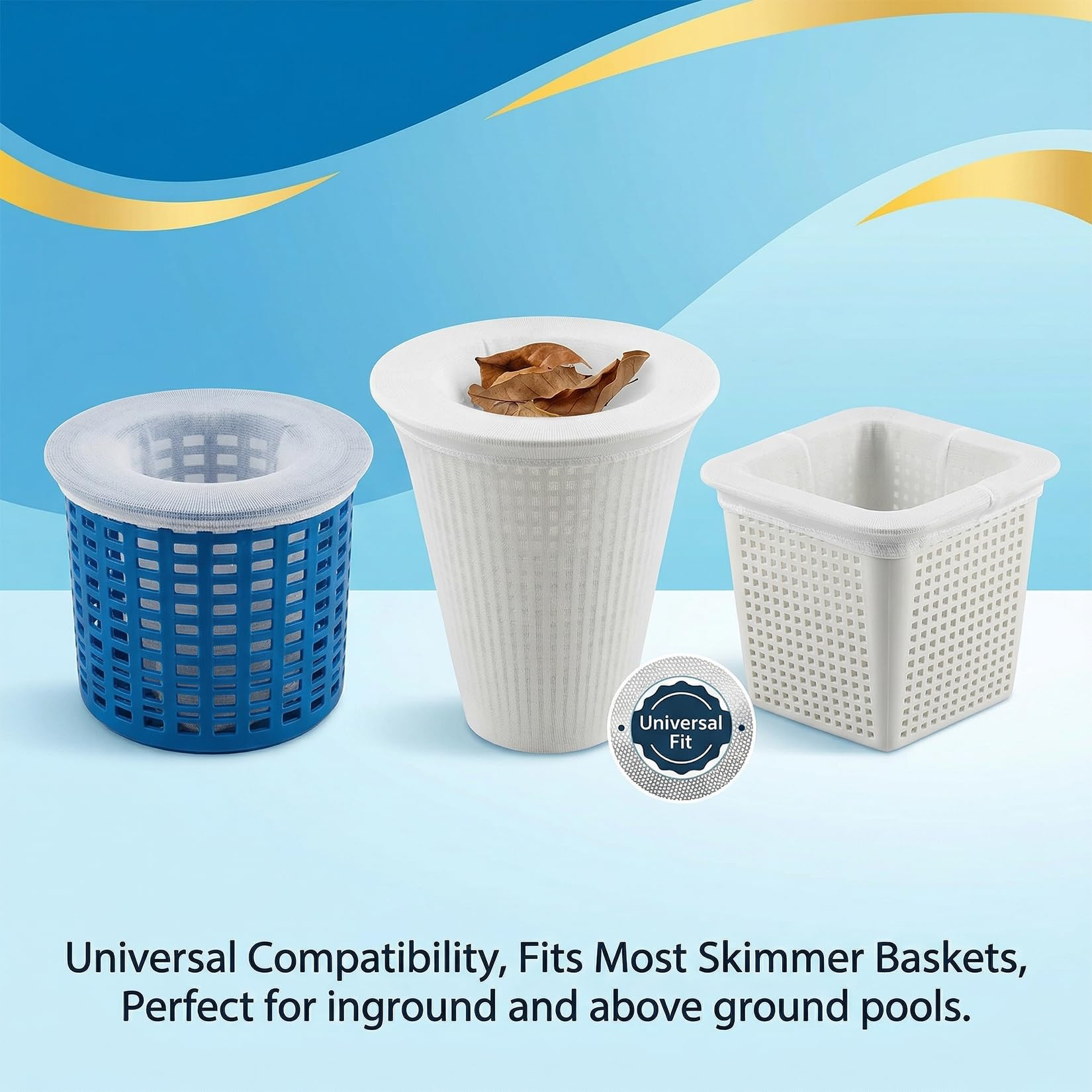 Sukh pool socks trap leaves and pine needles to protect your filtration.