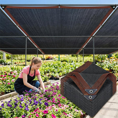 Sukh shade cloth garden showing 70% sun blocking for outdoor shade.