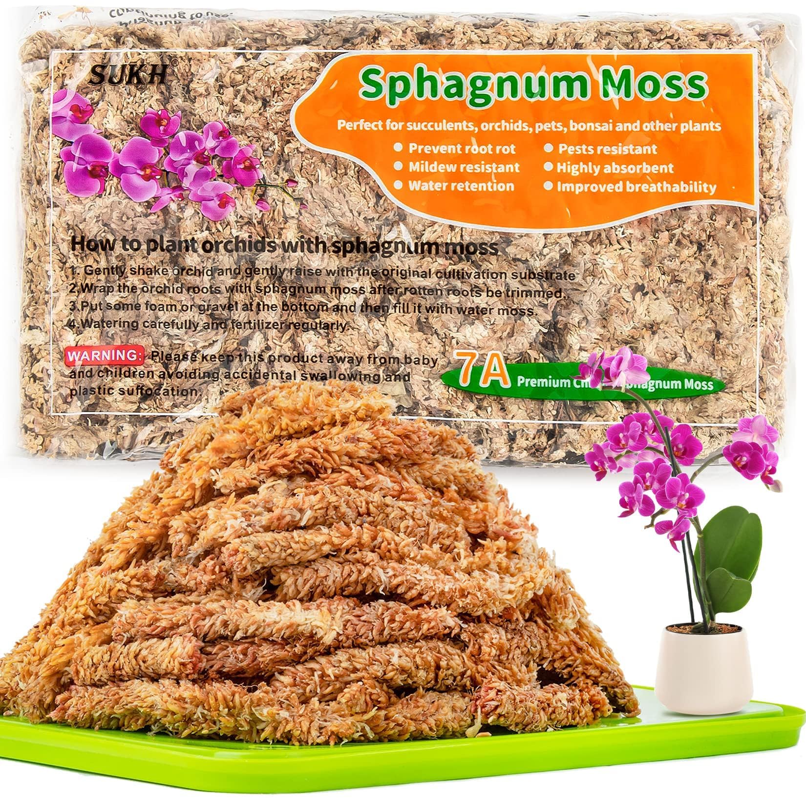 Sukh sphagnum moss for orchids potting boosts moisture retention