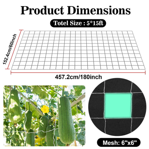 Sukh trellis mesh detail 6x6 inch squares provide sturdy plant support.