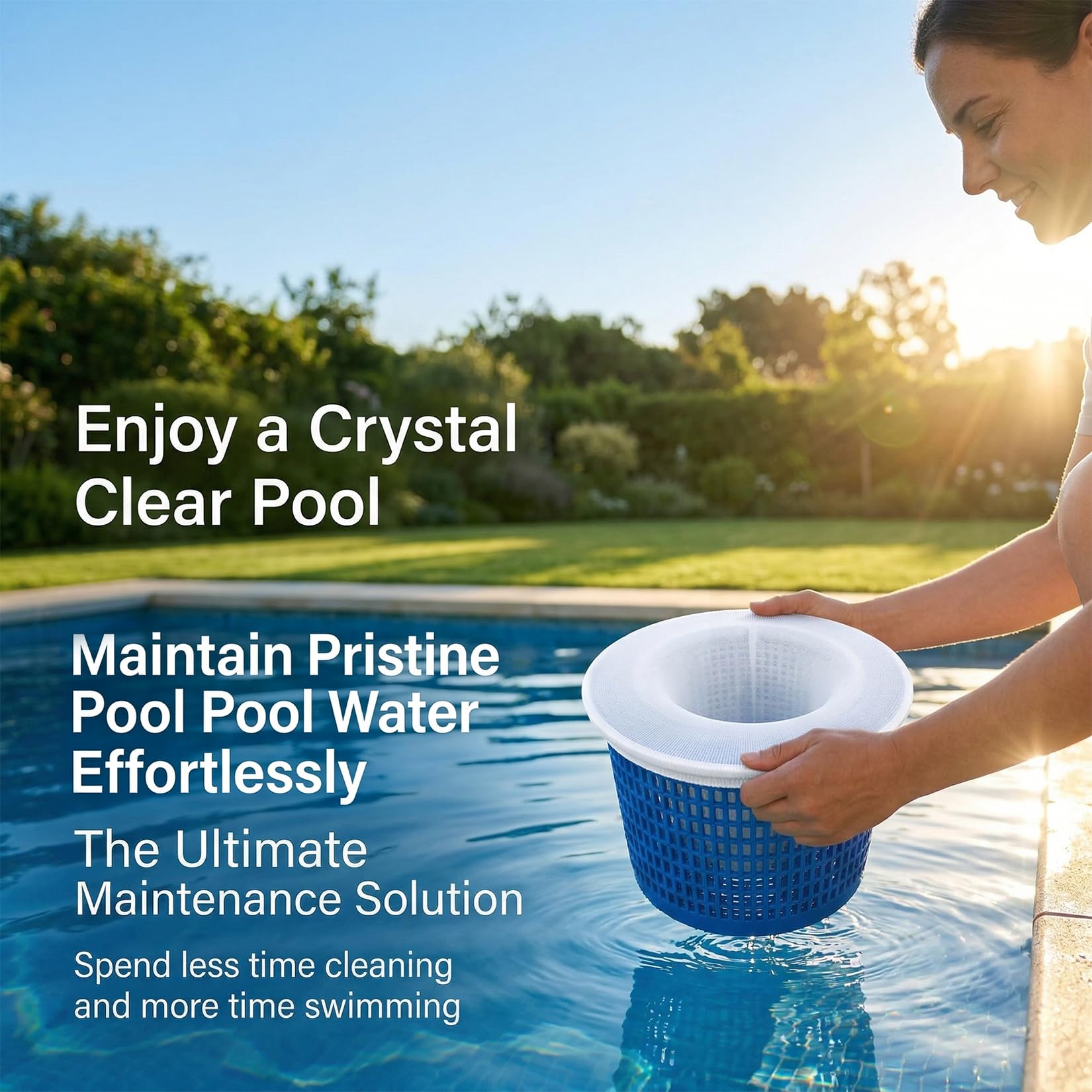 Sukh universal-fit skimmer socks stretch over baskets for any pool size.