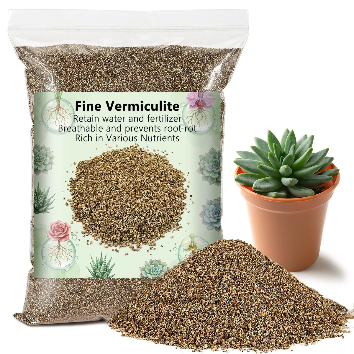 Sukh vermiculite fine-grade 1-3mm bag for easy soil amendment and consistent moisture