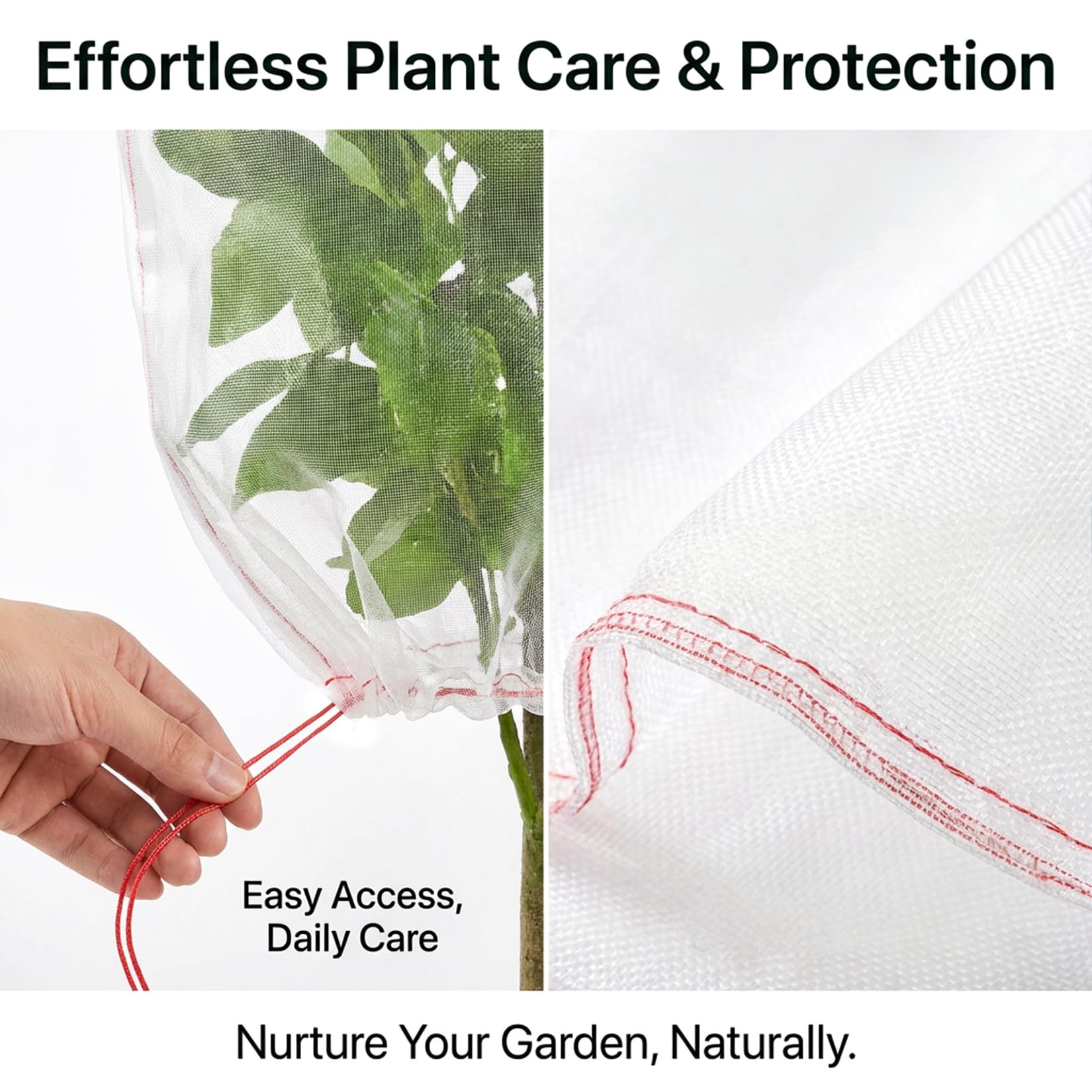Sukh water-through mesh netting enables watering without removal