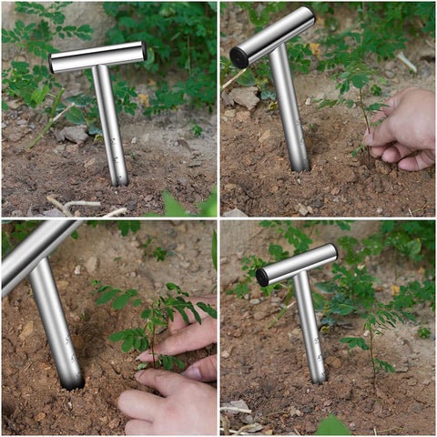 Sukiise depth-marked dibber offers accurate soil hole depth for seeds and bulbs.