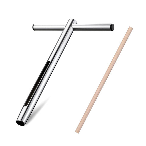 Sukiise soil sample probe 12-inch with t-handle in use, quick soil collection for accurate garden profiling.