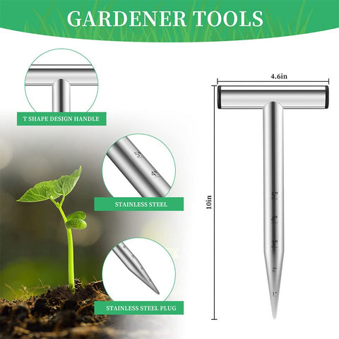 Sukiise stainless steel dibber is durable for year-round garden use.