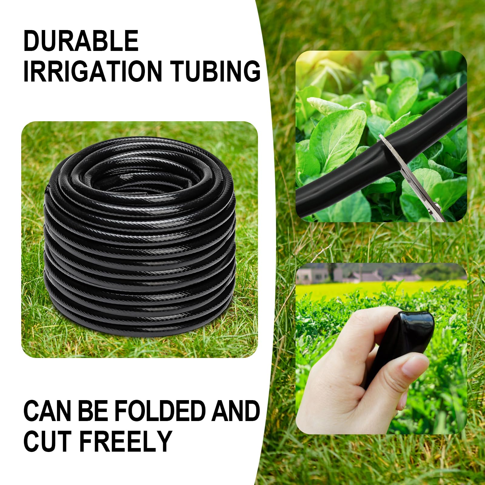 Sulataya 1/2 inch tubing fits common fittings and emitters for a customizable setup.