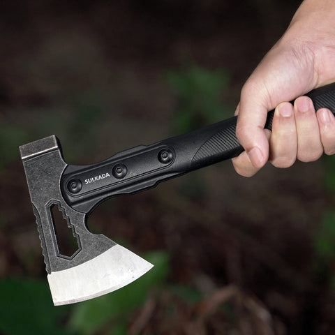 SULKADA ballistic nylon sheath protects the hatchet during transport.