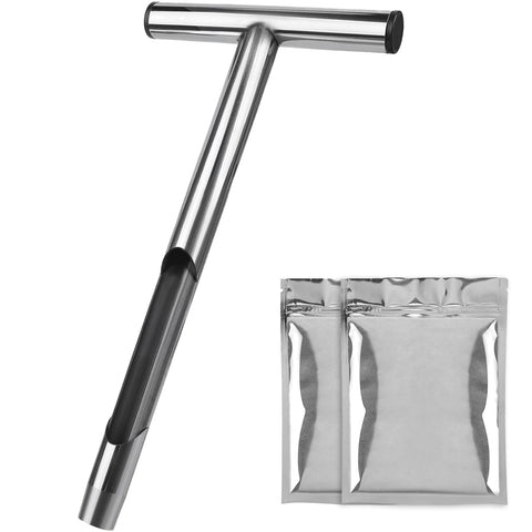 Sumalon soil probe with T-handle for easy, controlled sampling in gardens.