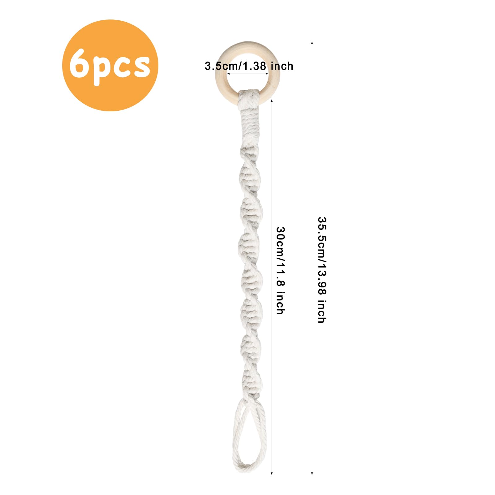 SUMERSHA connectable rope extender with wooden ring detailing for expandable displays.