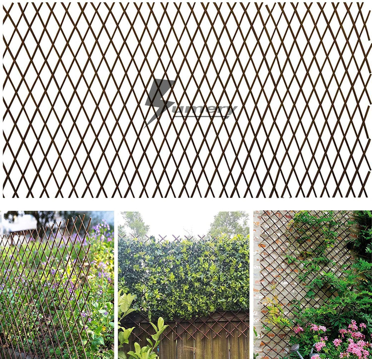Sumery Nature Willow Trellis expanded to 36x92 inches for plant support.