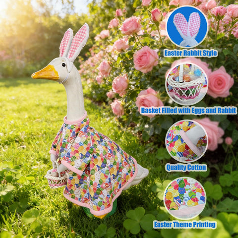 Sumetamii bunny-ear cap on 23-inch goose adds whimsy and quick decorating impact.