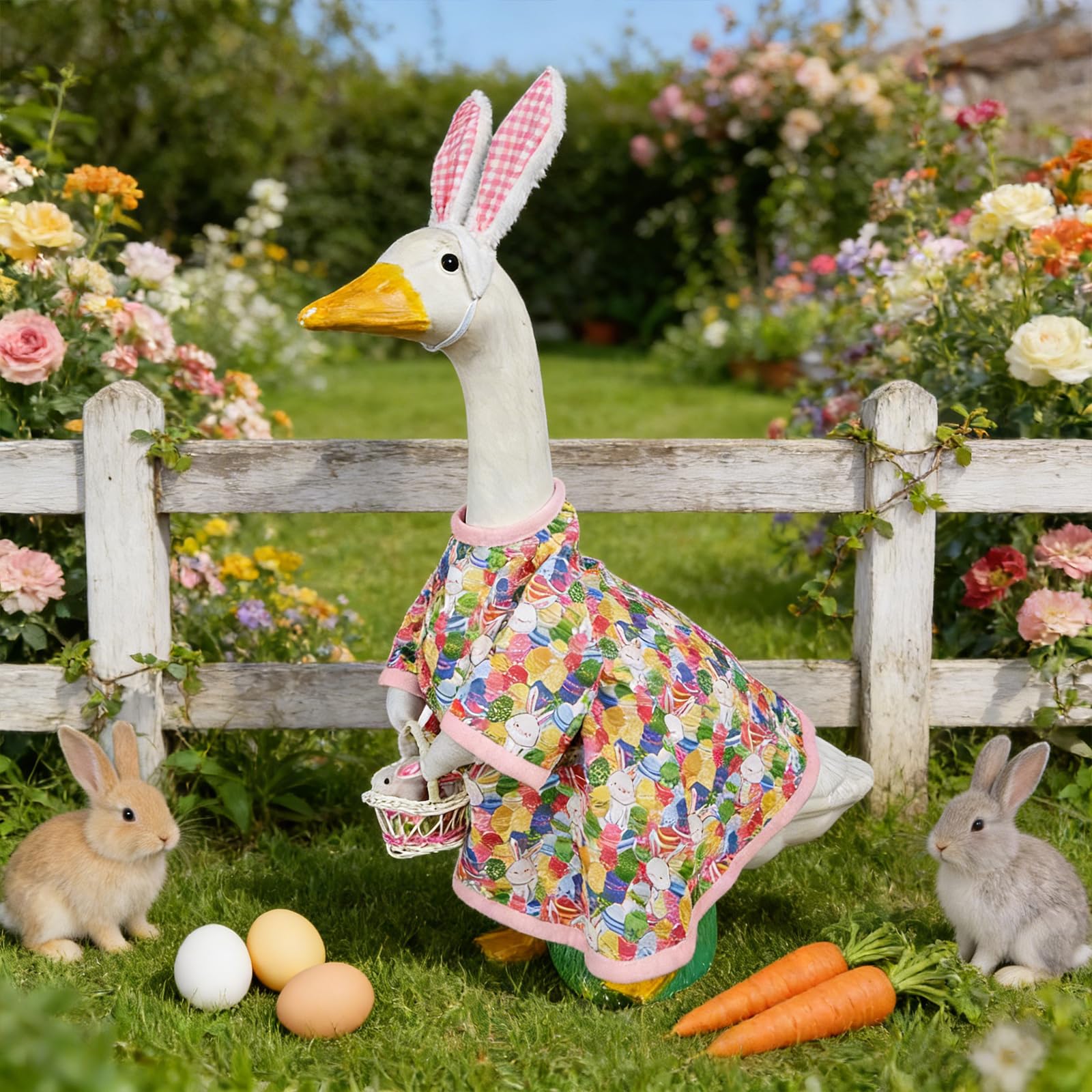 Sumetamii Easter goose photo backdrop for indoor or outdoor celebrations.