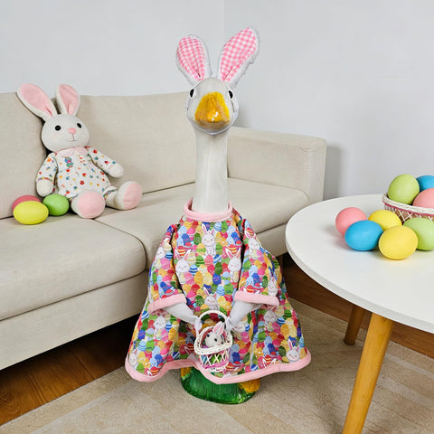 Sumetamii egg pouch enhances the Easter vignette with color and charm.