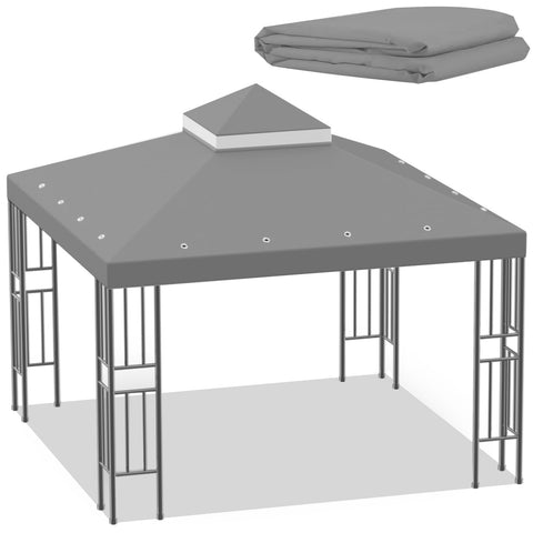 Sumfaller 10x10 double-tier canopy top cover for gazebos, easy to install.
