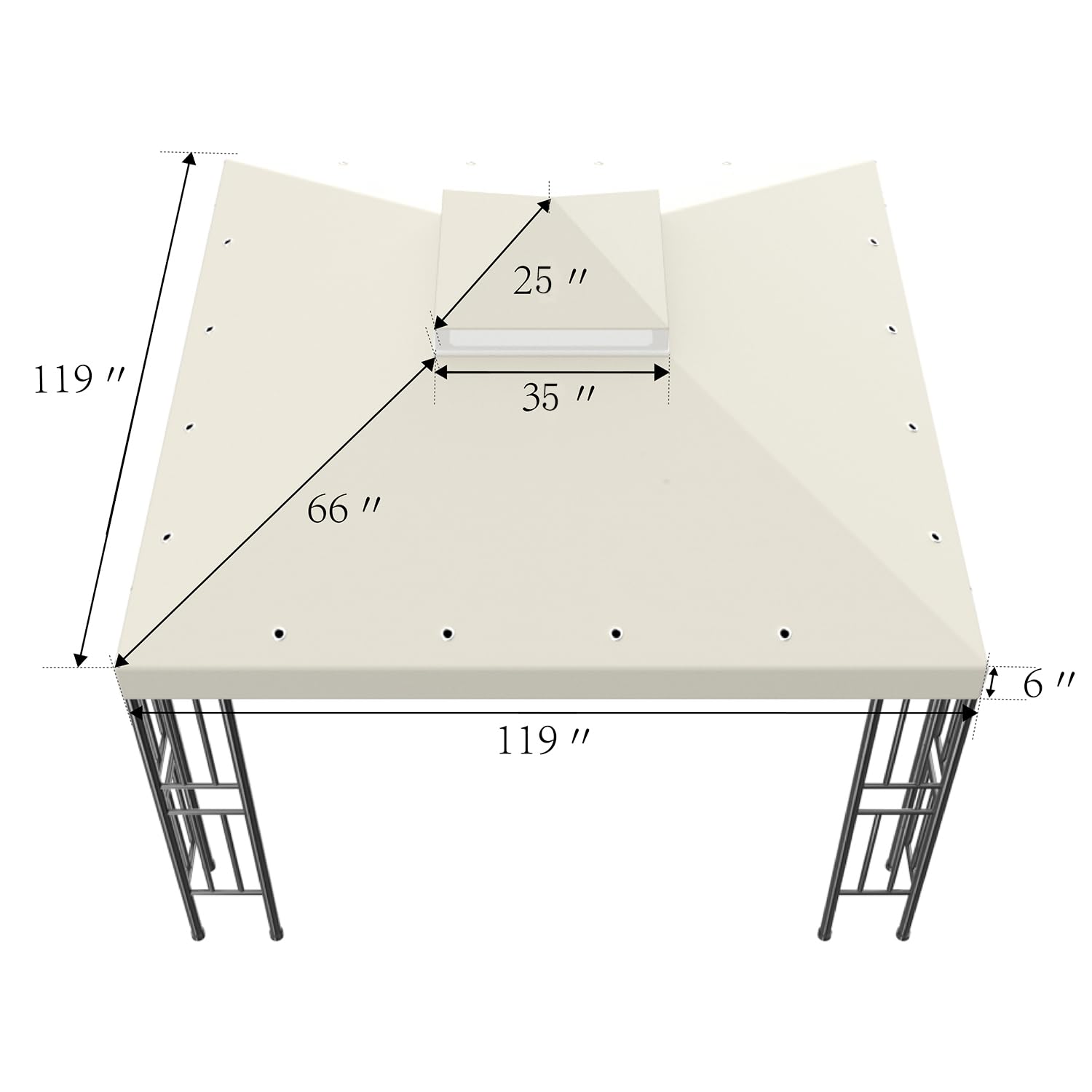 Sumfaller beige canopy fits most 10x10 gazebos for shade.