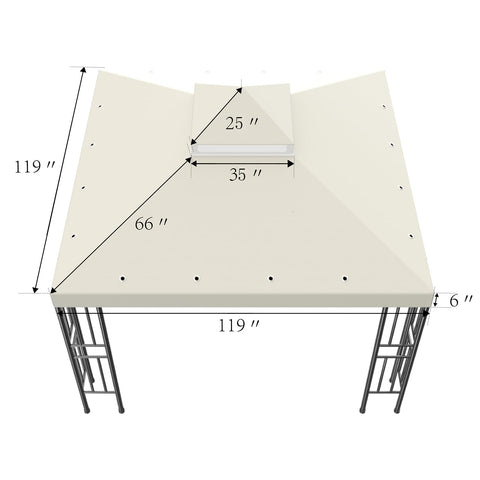Sumfaller beige canopy fits most 10x10 gazebos for shade.