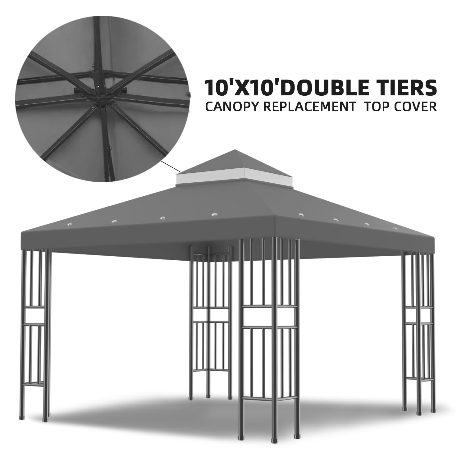 Sumfaller compatible with most 10x10 gazebos for simple replacement.