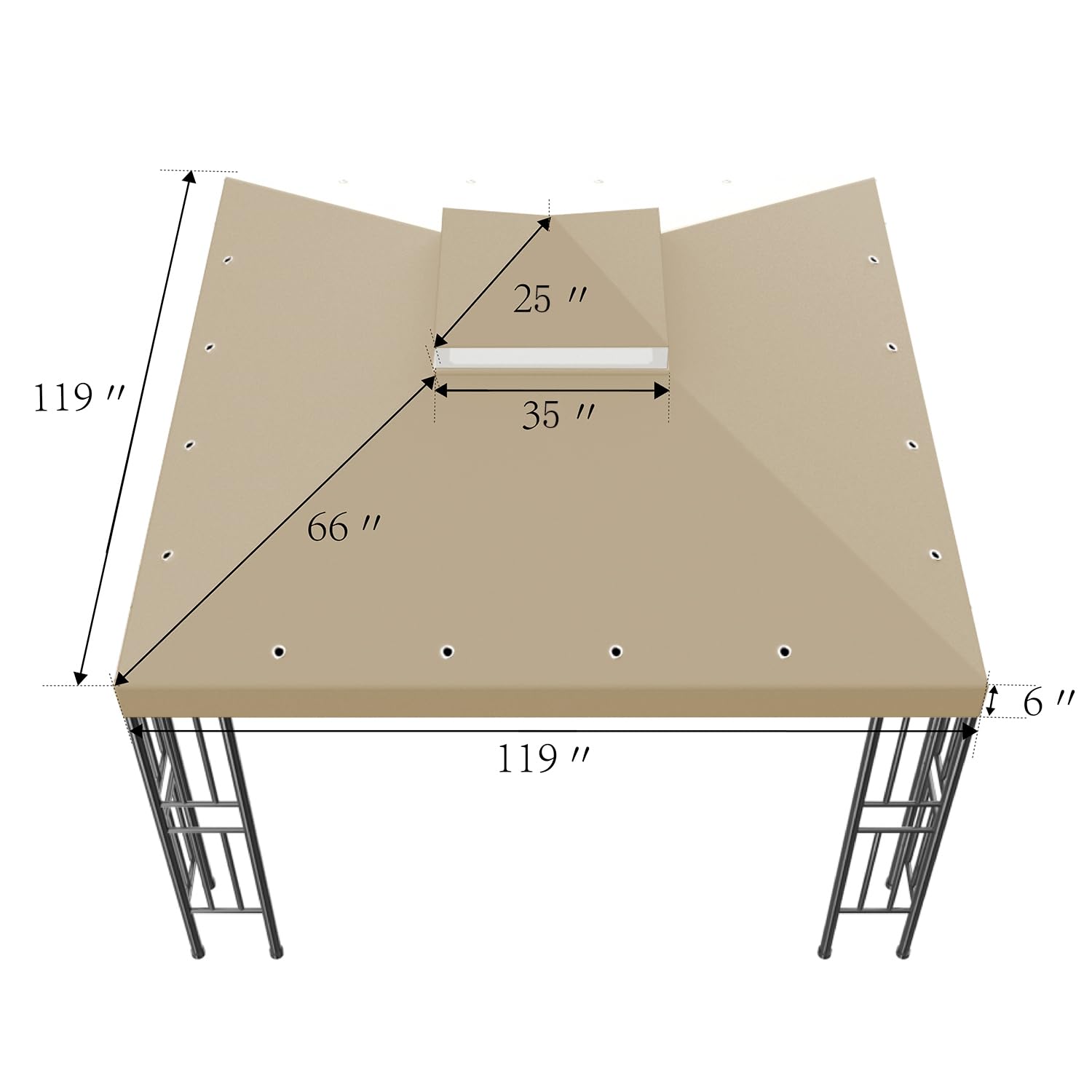Sumfaller double-layer roof canopy for better airflow