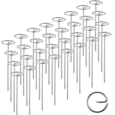 SUMGROW 6-inch circle-top stake secures landscape fabric with improved grip.