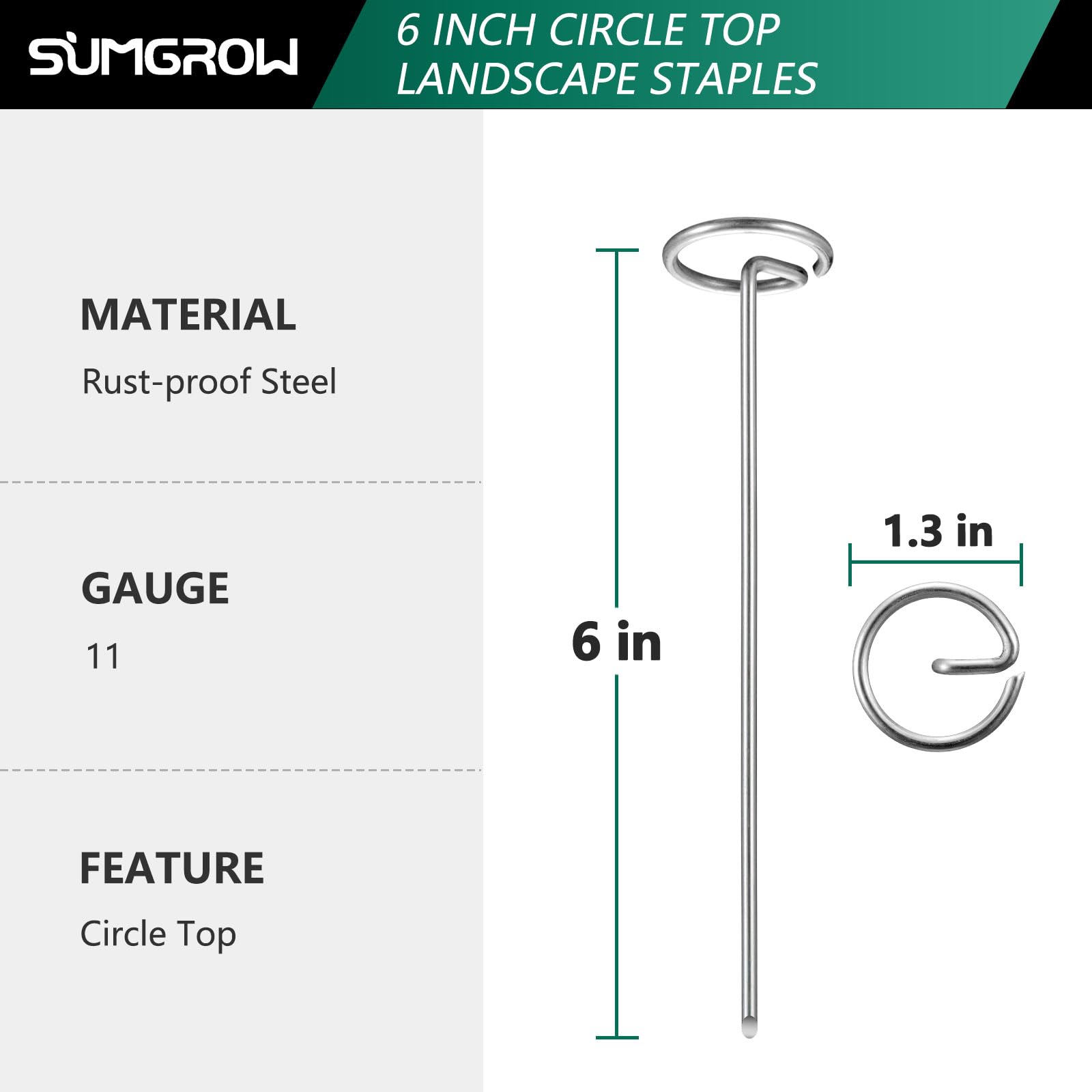 SUMGROW circle-top design provides stronger grip for fabric and barriers.