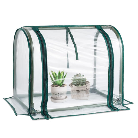 Sumgrow mini greenhouse front view for compact indoor gardening.