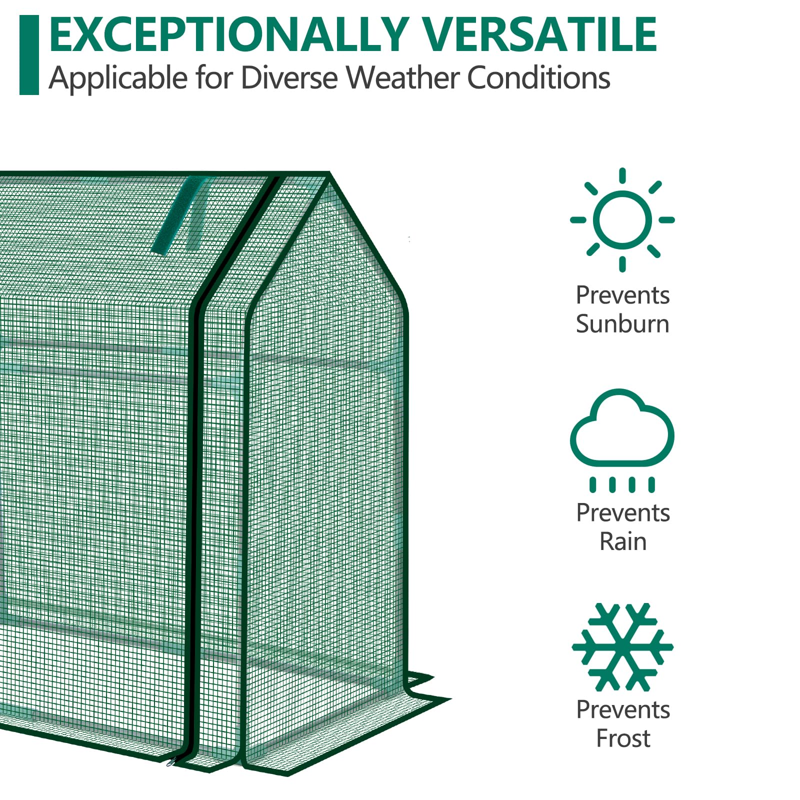 SUMGROW Mini Greenhouse indoors outdoors versatility supports seedling propagation.