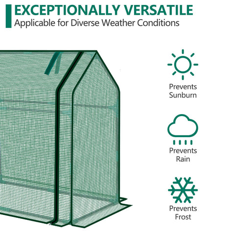 SUMGROW Mini Greenhouse indoors outdoors versatility supports seedling propagation.
