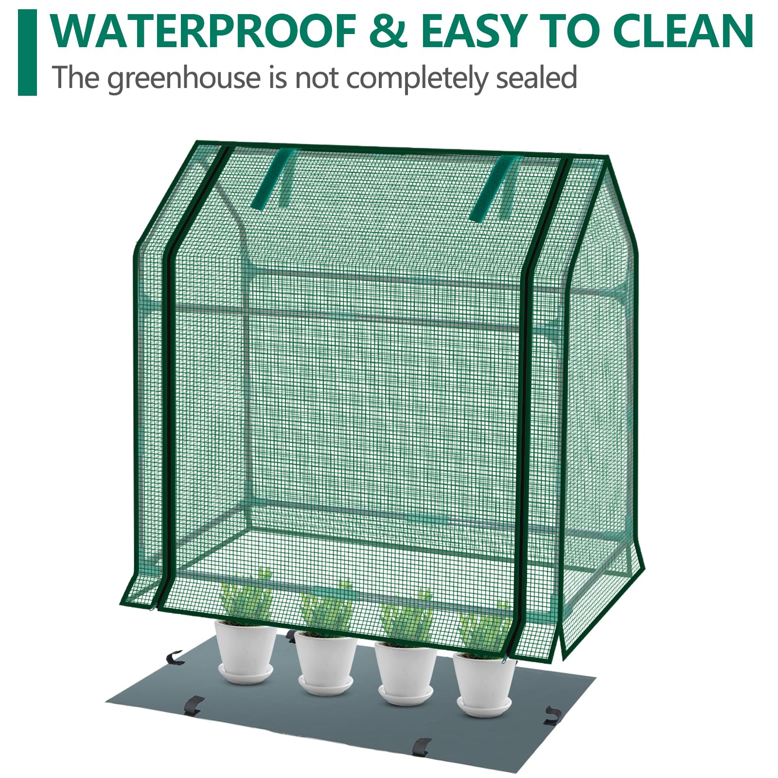 SUMGROW Mini Greenhouse steel frame provides sturdy support in any setup.