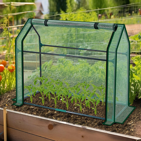 SUMGROW Mini Greenhouse sunlight-filtering cover protects plants while letting light through.