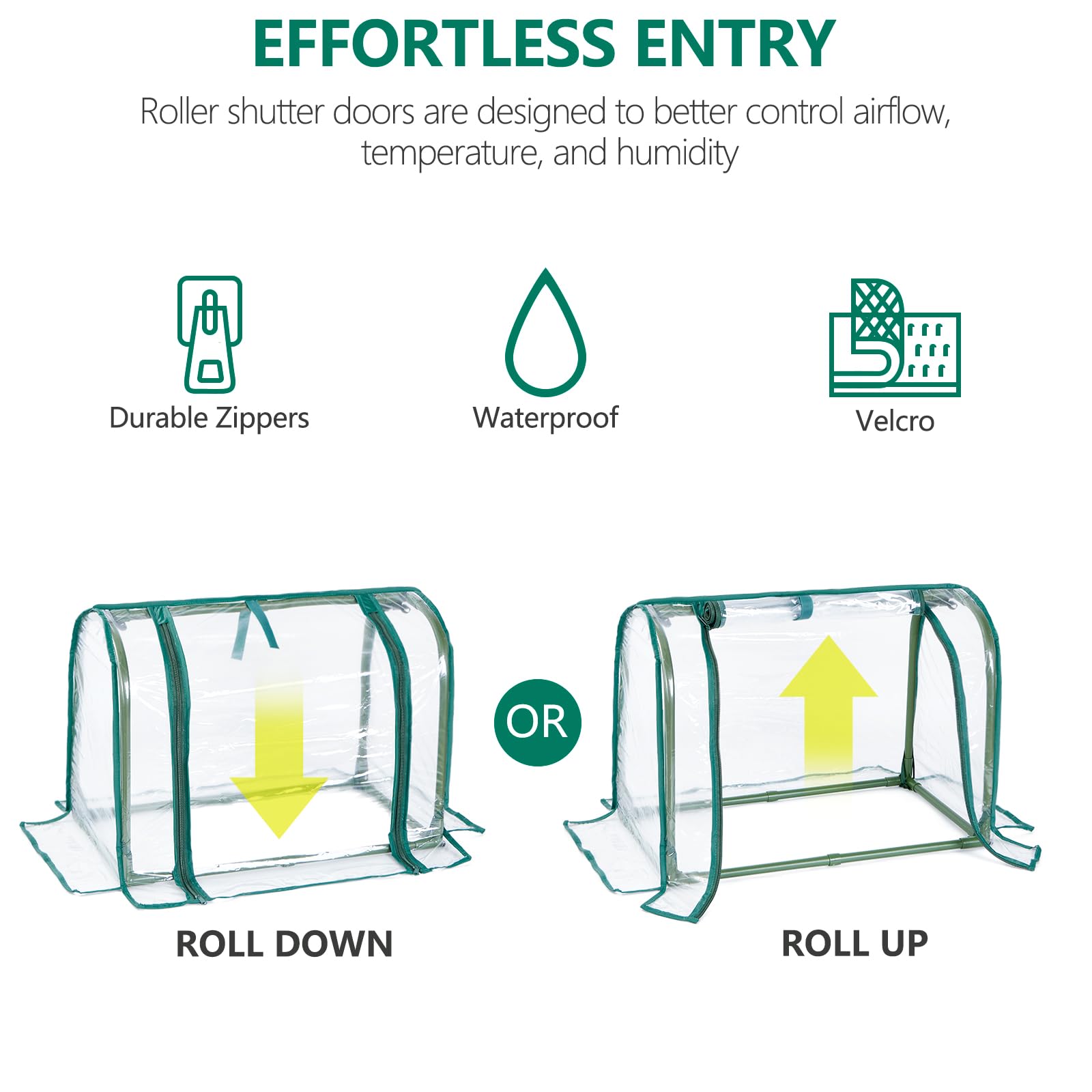 Sumgrow mini greenhouse ventilation adjustment supports healthy seedling airflow.