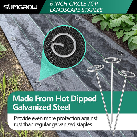 End angles on SUMGROW stakes enable easy penetration through soil and mats.