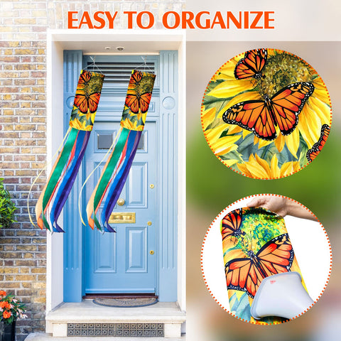 Sumind 40-inch windsock height provides visible decor from across the yard.